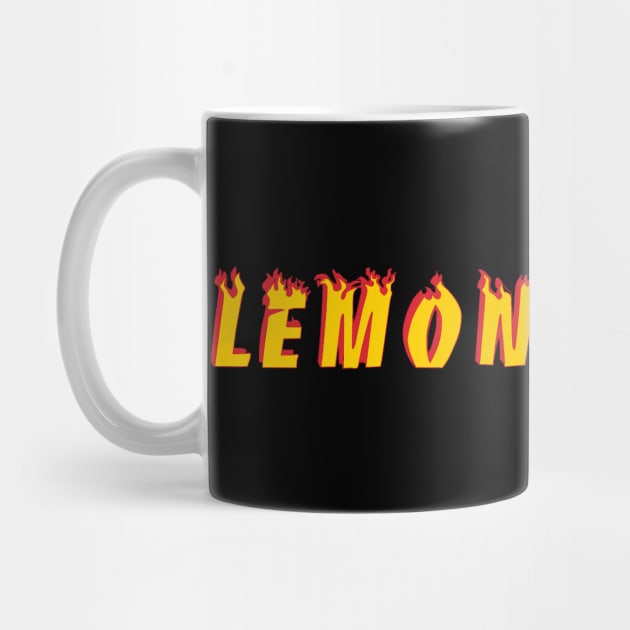 Lemon Demon- Word- Flames- Rock by Vtheartist